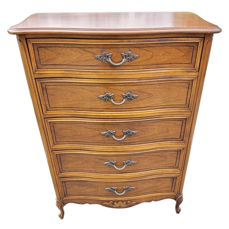 Dixie Furniture Provincial Style Walnut Chest of Drawers