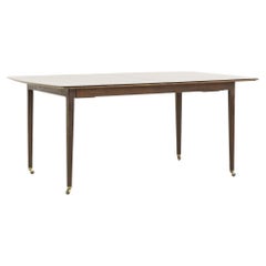 Used Dunbar Mid Century Expanding Hidden Leaf Walnut Dining Table with 2 Leaves