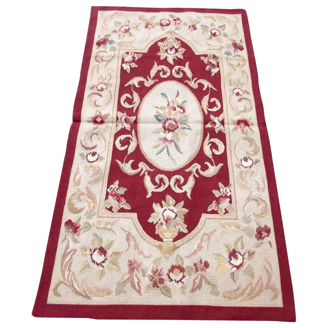 Handmade Vintage French Aubusson Rug, 1970s, 1Q04 For Sale