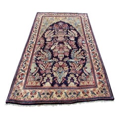 Tapis de prière vintage de style Kashan fait à la main, années 1970, 1Q09