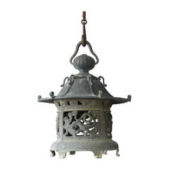 Japanese Old Bronze Casting Hanging Lantern /Traditional Lighting/"Version 1"