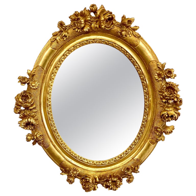 Louis XVI Style Oval Mirror For Sale at 1stDibs