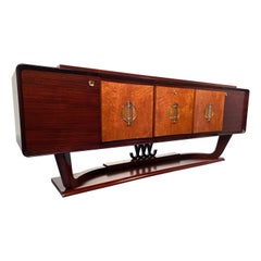 Italian Art Deco Sideboard with Bar Cabinet Attributed to Osvaldo Borsani, 1940s