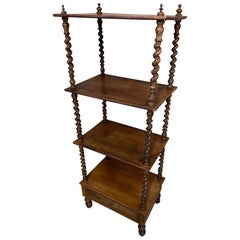 Antique 20th Century French Walnut Shelve on a Base, 1900s