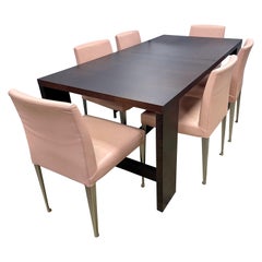 B&B Italia Dining Set by Antonio Citterio with Dining Table and 6 Leather Chairs