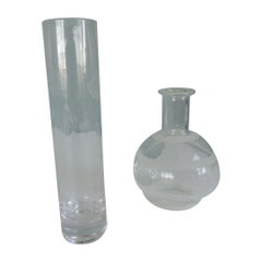 Set of (2) Glass Decorative Bud Vases