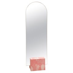 Pink Standing Mirror Hand-Crafted from 100% Recycled Plastic by Anqa Studios