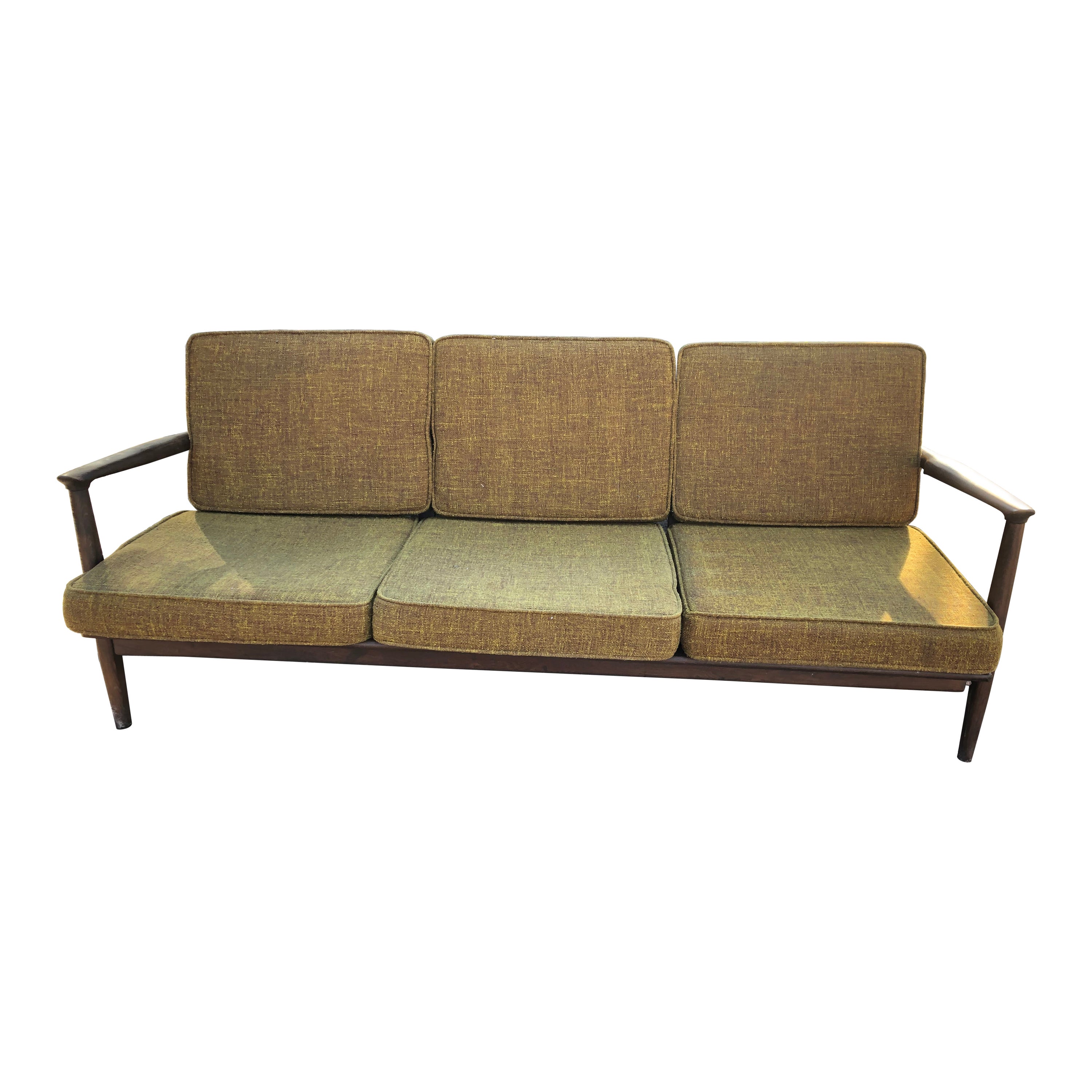 Retro Mid Century Modern Sleek Sofa For Sale
