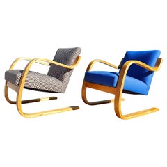 Vintage Mid Century Alvar Aalto 402 Series for Artek Cantilever Lounge Chairs