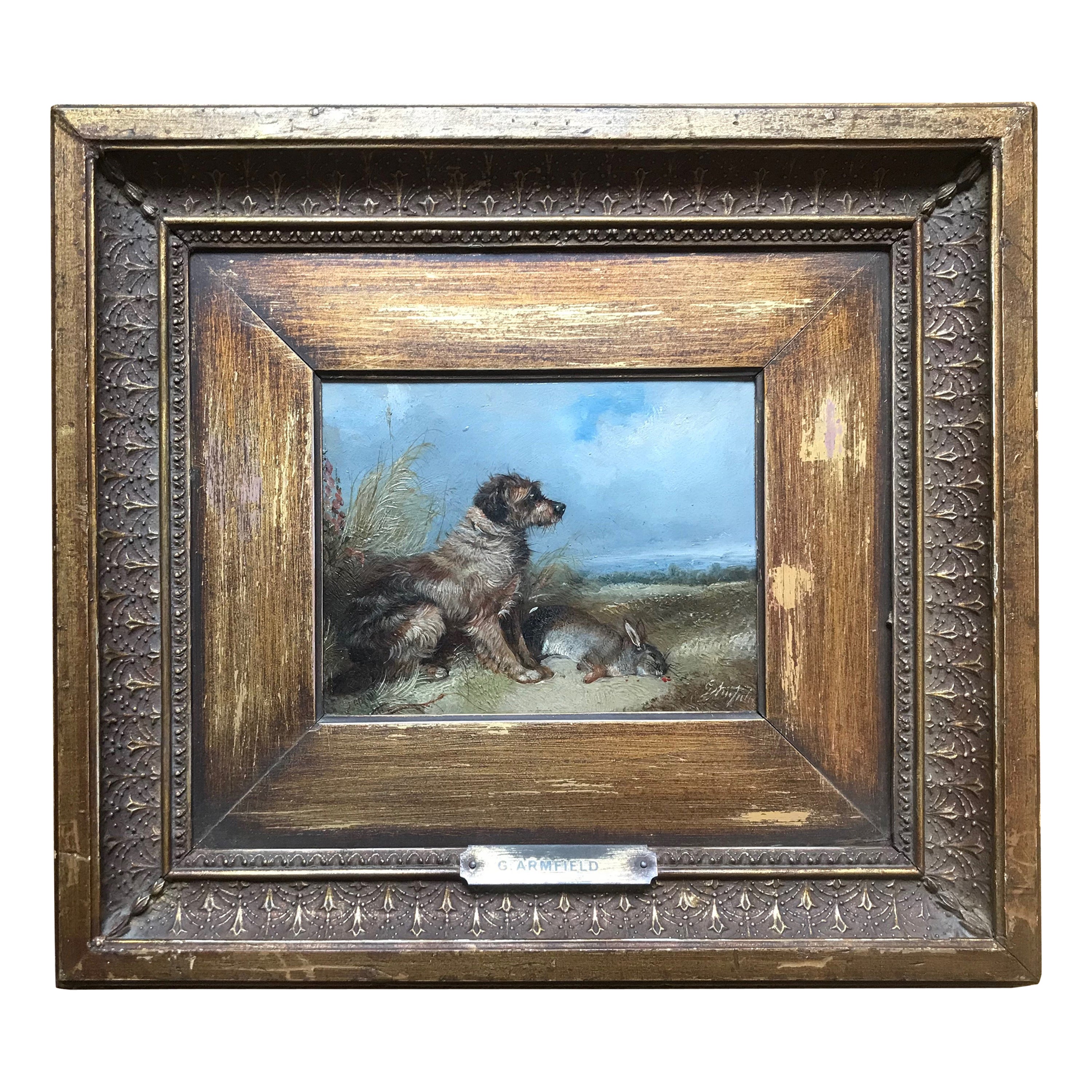 Pair of Antique Dog Paintings by Frank Cassell For Sale at 1stDibs