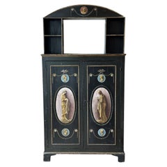 George III Painted Classical Motif Bookcase/Cabinet