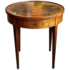 French Directoire Style Side Table Inlaid with Exotic Woods