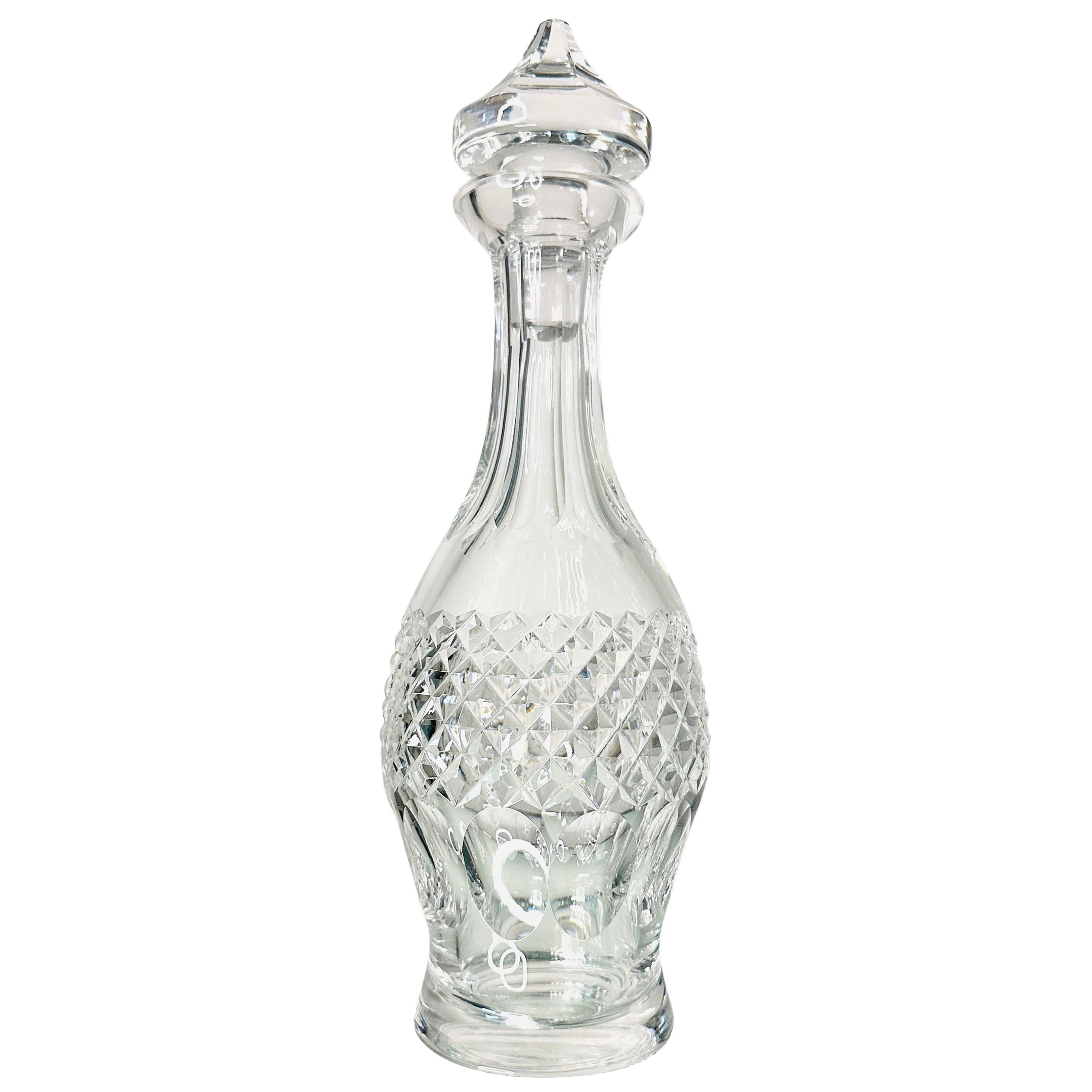 1970s Waterford Crystal Decanter Featuring Faceted Circles and Etched Diamonds
