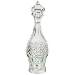 Vintage 1970s Waterford Crystal Decanter Featuring Faceted Circles and Etched Diamonds