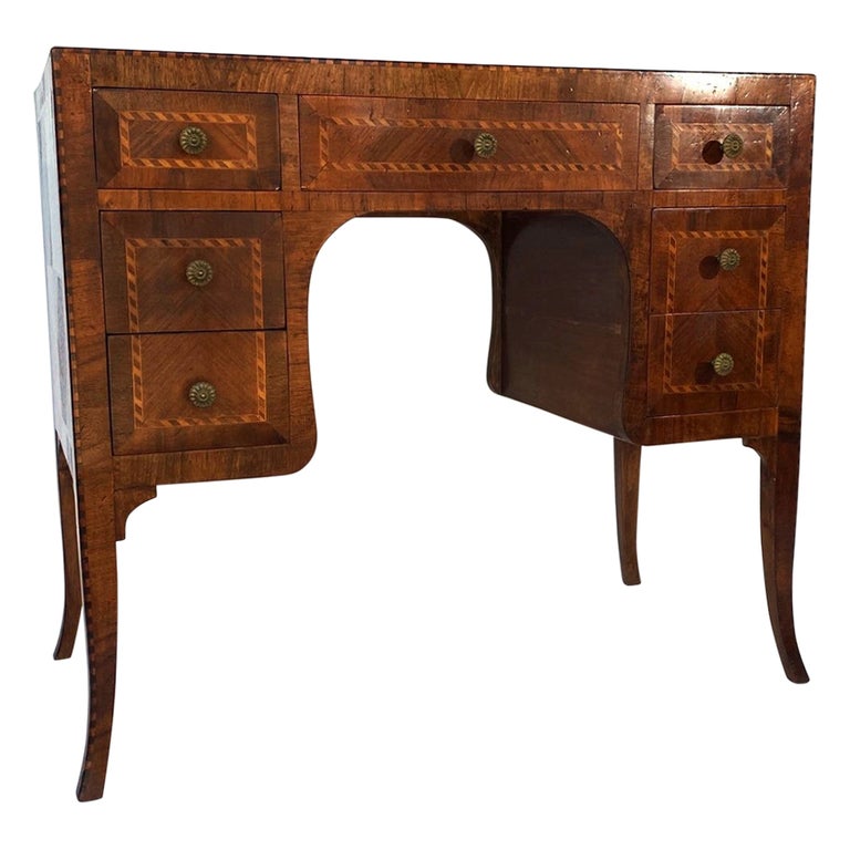 Italian Marquetry Writing Desk at 1stDibs