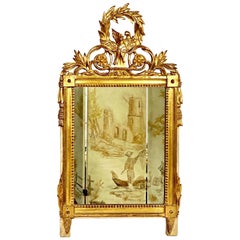 Vergoldeter Spiegel aus der Louis-XVI-Periode des 18. Jahrhunderts