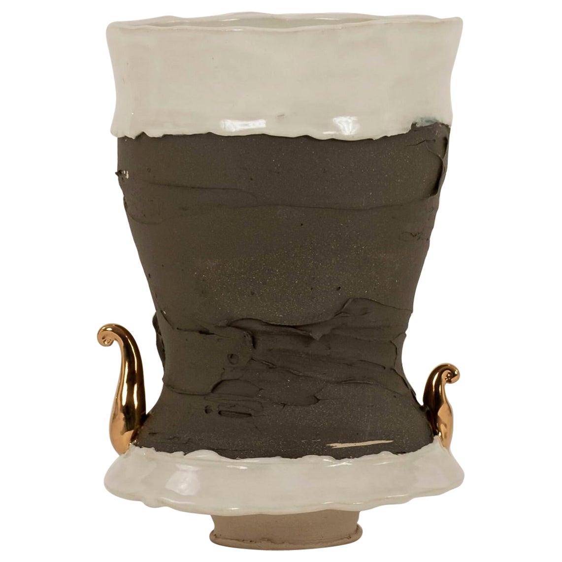 Jarrón de porcelana Splash of Gold Gris, Chase Gamblin
