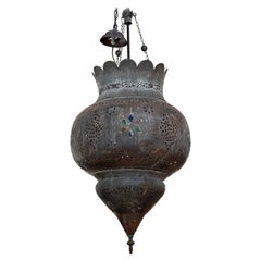 Antique Large Moroccan Copper Lantern