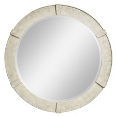 Moderner runder Weißwash-Spiegel