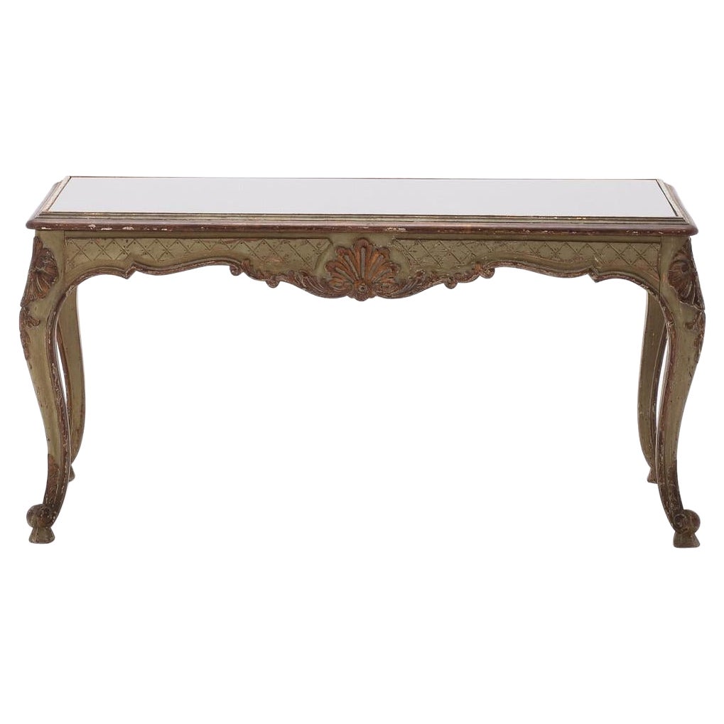 French Régence Style Painted Parcel Gilt Cocktail Table