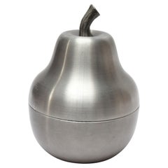 Italian Modernist Brushed Aluminum "Pear" Ice Bucket