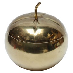 Retro Mid-Century Italian Modern Brass "Pumpkin" Ice Bucket