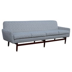 Vintage 1960's Mid-Century Modern Long Danish Teak Base Sofa