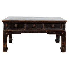 Qing Dynasty Periode Brown lackiert Couchtisch mit Original-Finish
