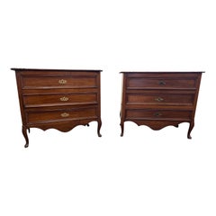 Handsome Pair of Grand Scale 18th- 19th Century Tuscan Walnut Chests of Drawers