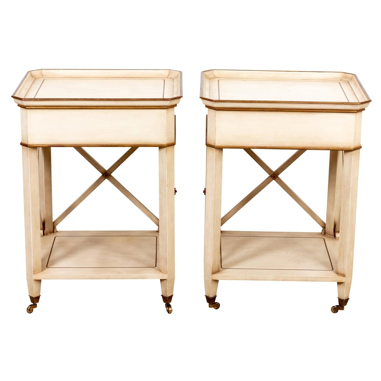 Pair of Side Tables on Casters