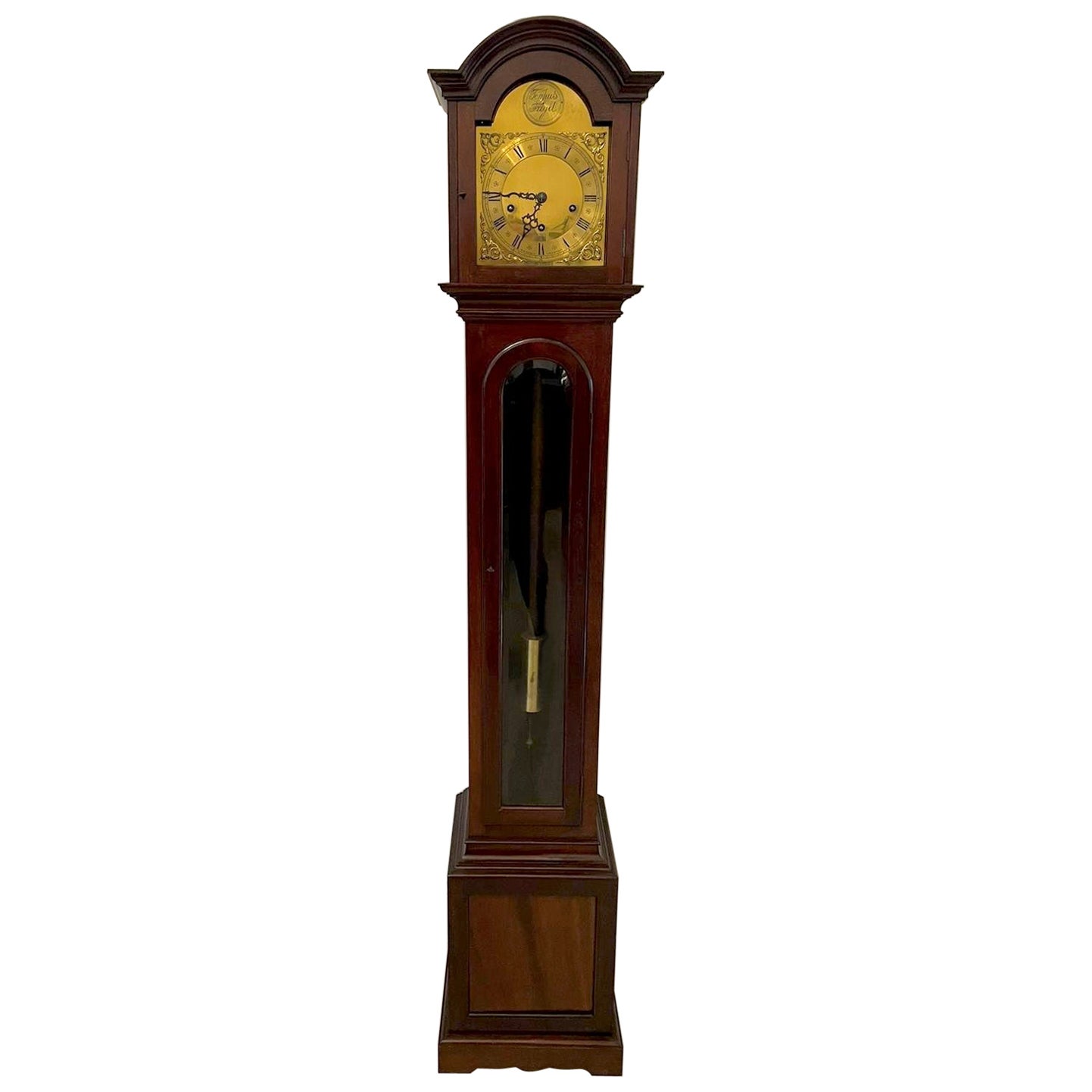 Outstanding Quality Antique Mahogany 8 Day Chiming Grandmother Clock 