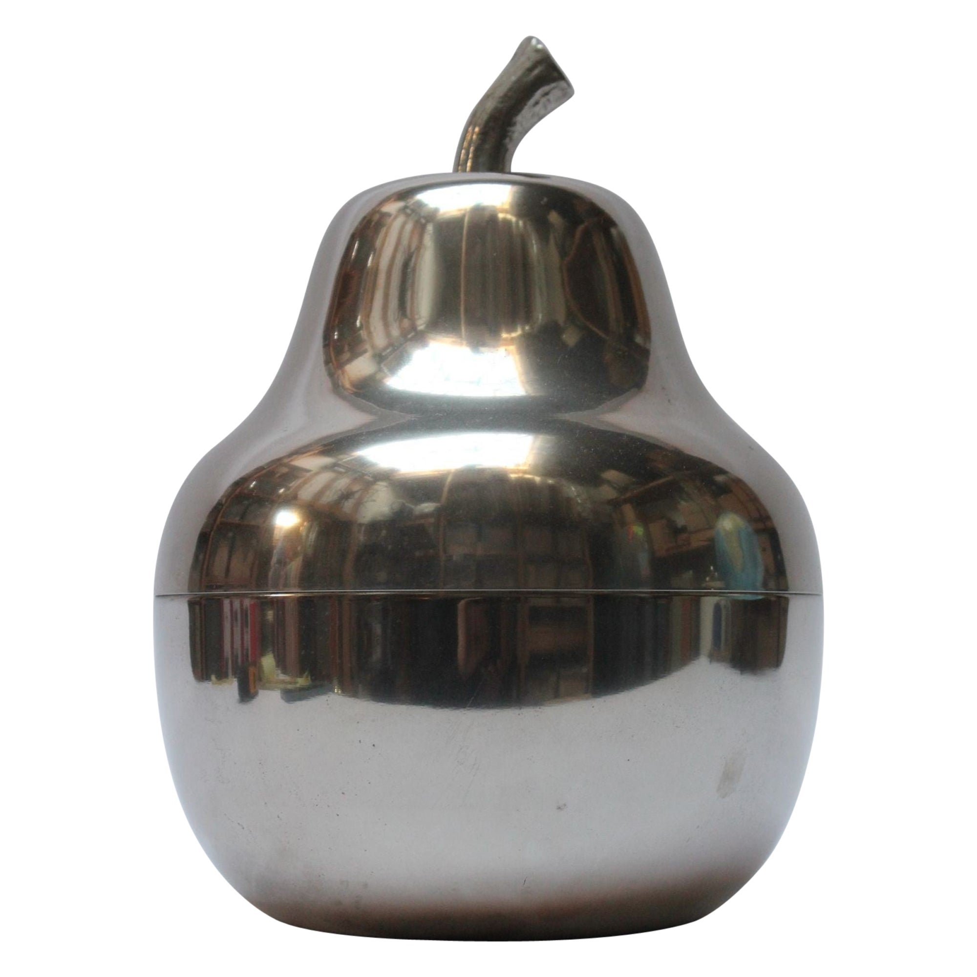Italian Modernist Stainless Steel "Pear" Ice Bucket For Sale