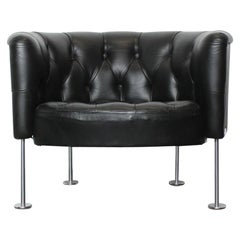 The Haussmann Armchair „RH-310“, black leather, Walter Knoll, Germany, 1960-ies