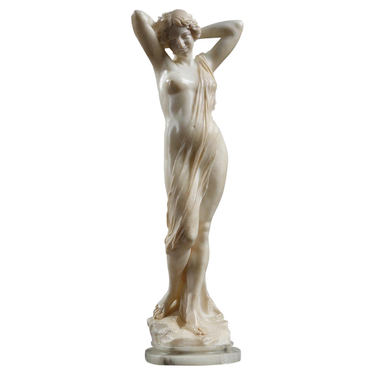 Sculpture in Alabaster of a Woman, Signed A. Del Perugia