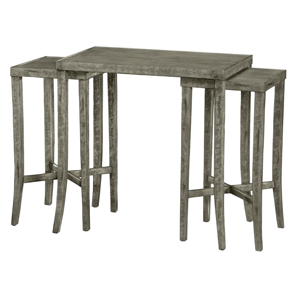 Rustic Country Nesting Tables, Dark Grey For Sale