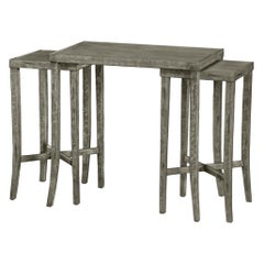 Tables gigognes rustiques, gris foncé