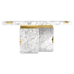 Contemporary Empire Console in Marble with Brass Details by Boca Do Lobo