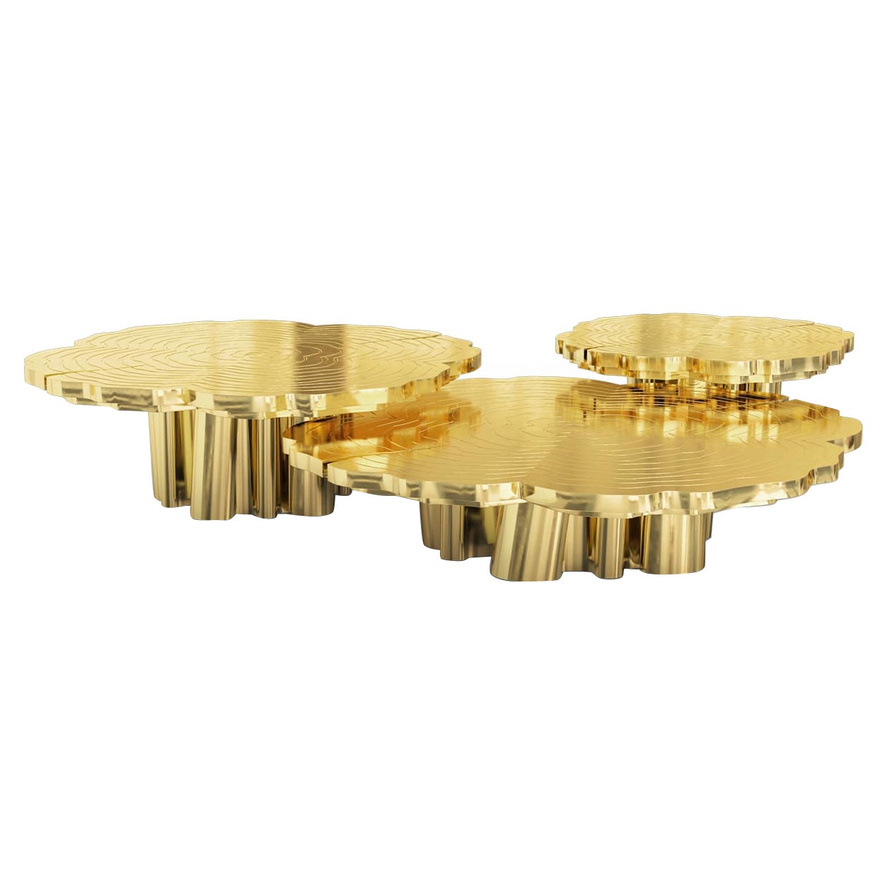 Contemporary Fortuna Center Table in Brass by Boca do Lobo For Sale