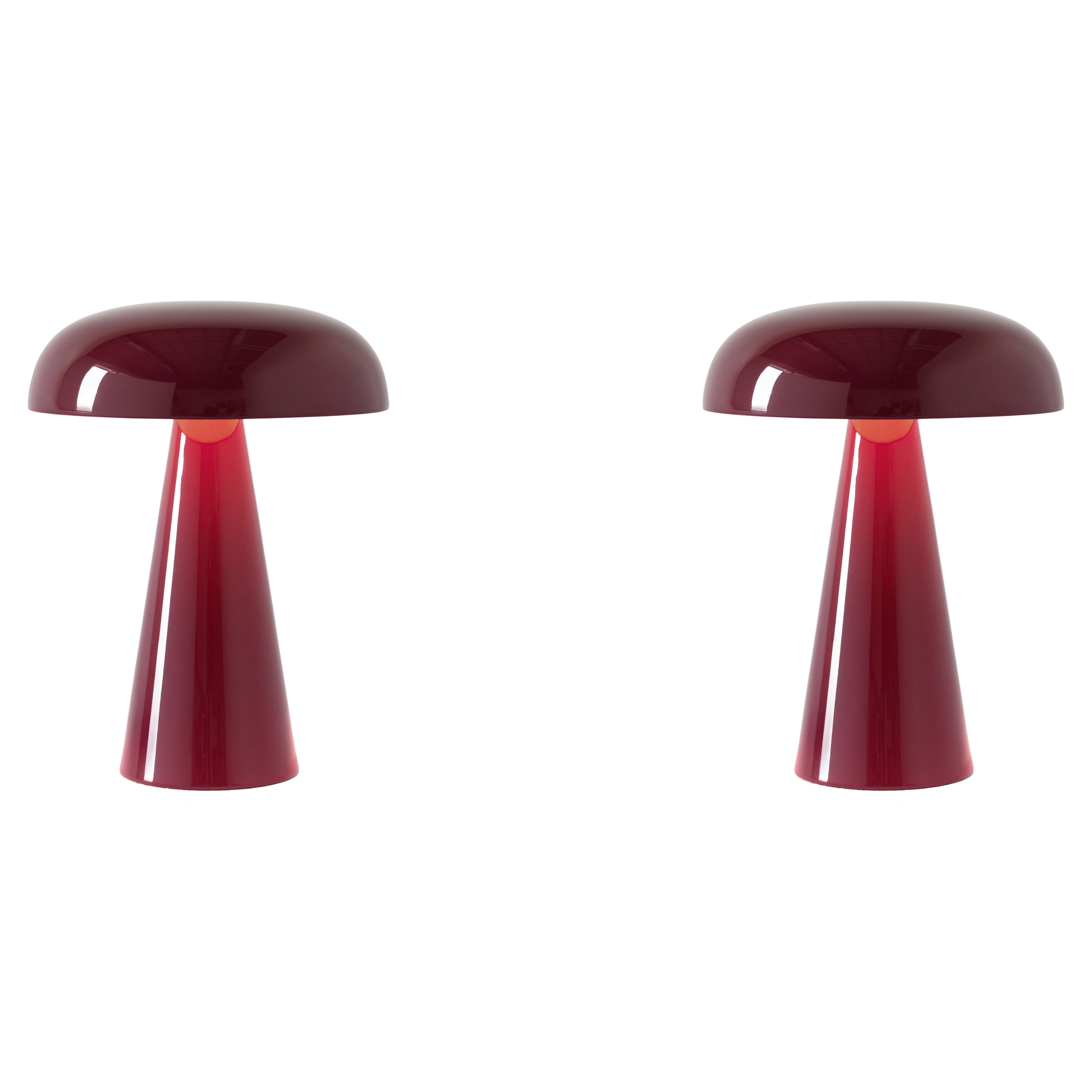 Pair of Red Brown ComoSC53 Portable Table Lamp by Space Copenhagen for&Tradition For Sale