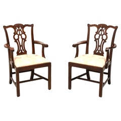 MAITLAND SMITH Massachusetts Mahogany Straight Leg Dining Armchairs - Pair