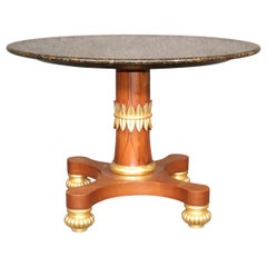 Granite Top Regency Style Center Table Kitchen Dining Table