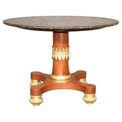 Granite Top Regency Style Center Table Kitchen Dining Table