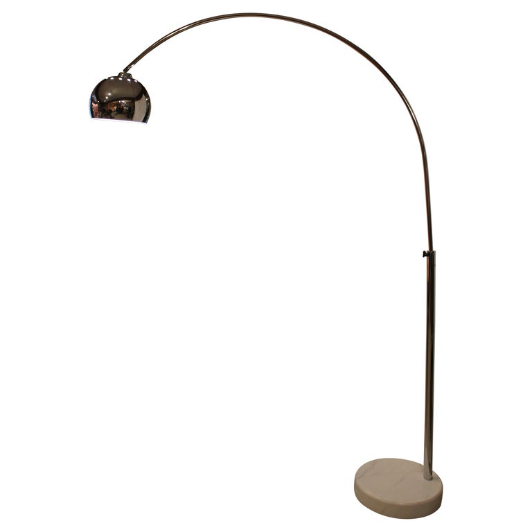 Vintage MidCentury Modern Chrome Arch Floor Lamp For Sale at 1stDibs