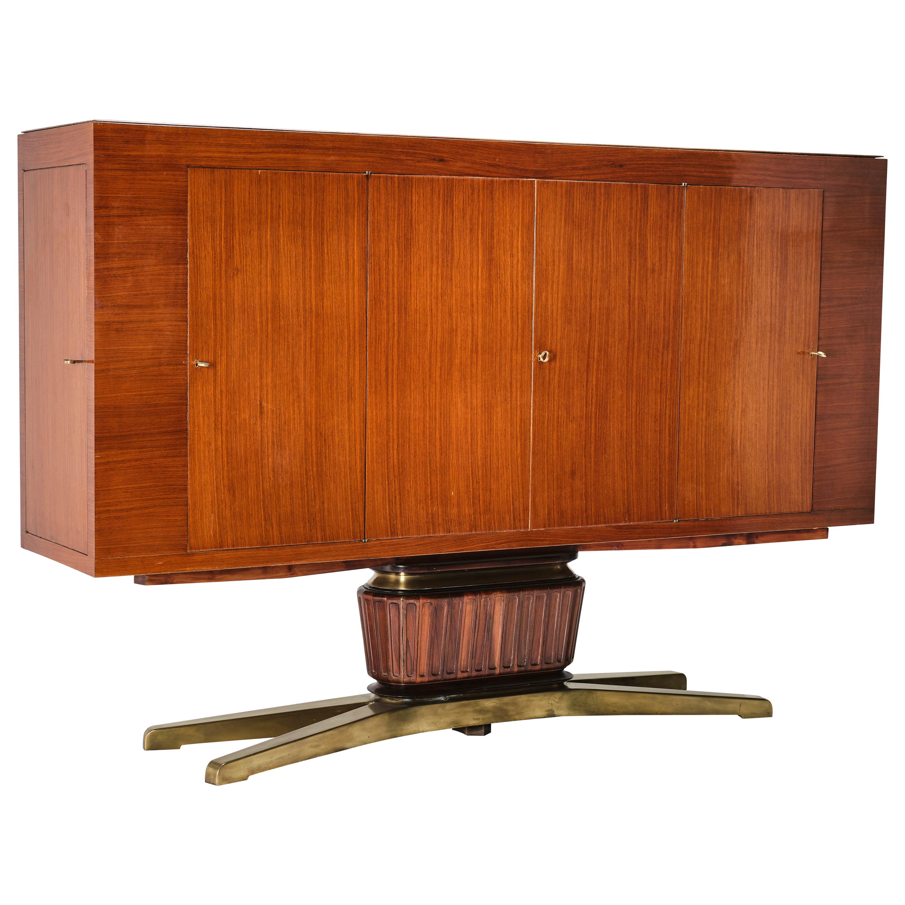 Superbe meuble de bar à éclairage Dassi, design italien des années 1950 en vente