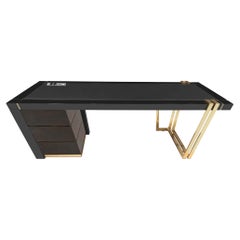 Modern Apotheosis Desk with Leather Details by Luxxu Home