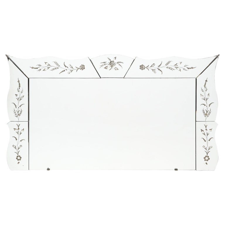 Art Deco Period Etched Mirror For Sale at 1stDibs