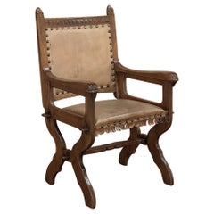 Vintage Rustic Neogothic Armchair