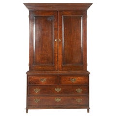 Used Late 18th Century Georgian Oak Cabinet / Cupboard