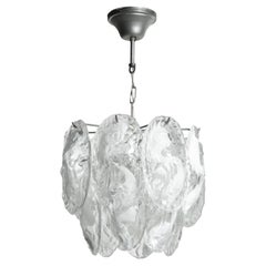 Italian Mid-Century Modern Two-trier Murano Organic Glass Chandelier