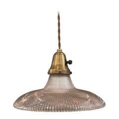 Early 20th Century Industrial Holophane Disc Pendant Light